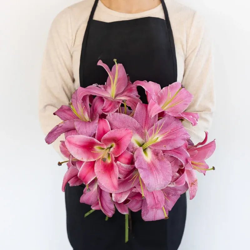 Lily - Deep Pink Oriental (10 Stems) - Laflora.ae