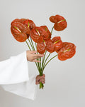 Anthurium - Orange (5 Stems) - Laflora.ae