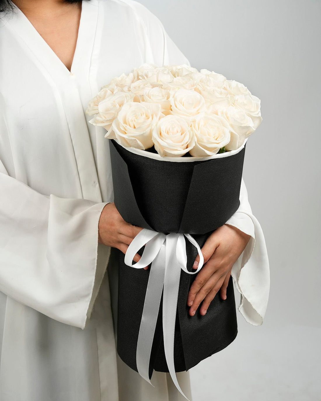 Serenity White Roses Bouquet - Laflora.ae