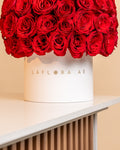 Red Roses Hat Box - Laflora.ae