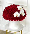 Valentine 101 Red Roses Luxury Flower Box - Laflora.ae