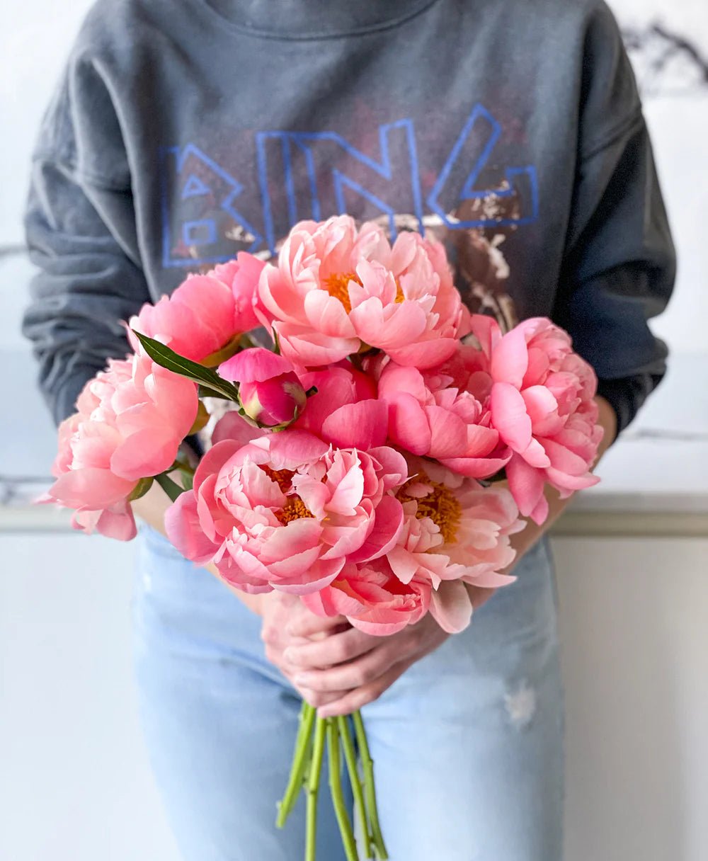 Coral Flamingo Peonies - Laflora.ae