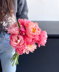 Coral Flamingo Peonies - Laflora.ae