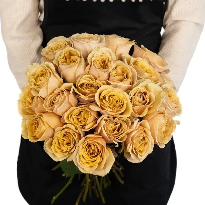 Garden Rose - Mustard (12 Stems) - Laflora.ae