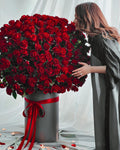 Darcey Red Rose Flowers Box - Laflora.ae