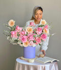 Blush Serenity Flowers Box - Laflora.ae