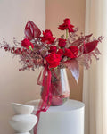 Crimson Elegance Flowers Vase - Laflora.ae