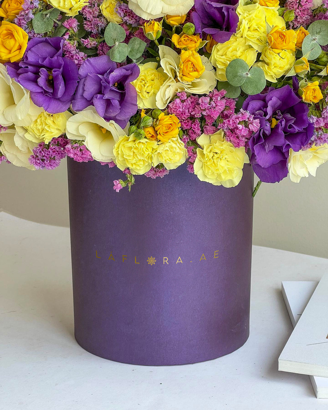 Purple Glow Flower Box - Laflora.ae