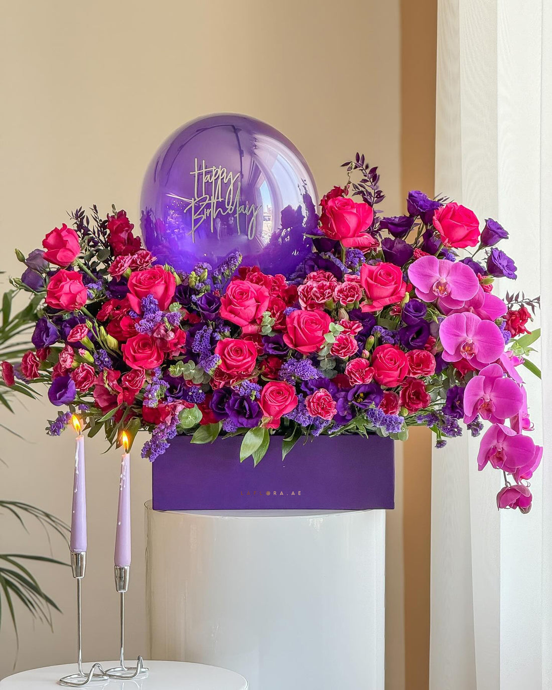 Majestic Blooms Flower Box - Laflora.ae