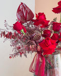 Crimson Elegance Flowers Vase - Laflora.ae