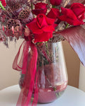 Crimson Elegance Flowers Vase - Laflora.ae