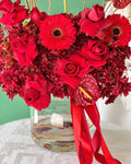 Crimson Symphony Flowers Vase - Laflora.ae