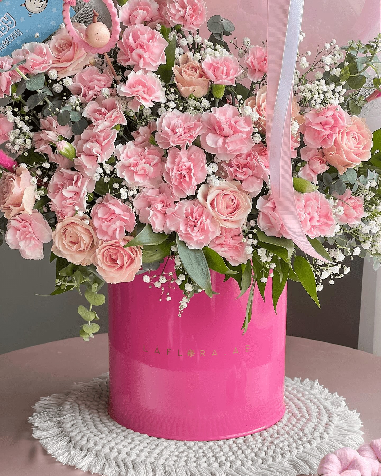 Baby Girl Flower Box - Laflora.ae