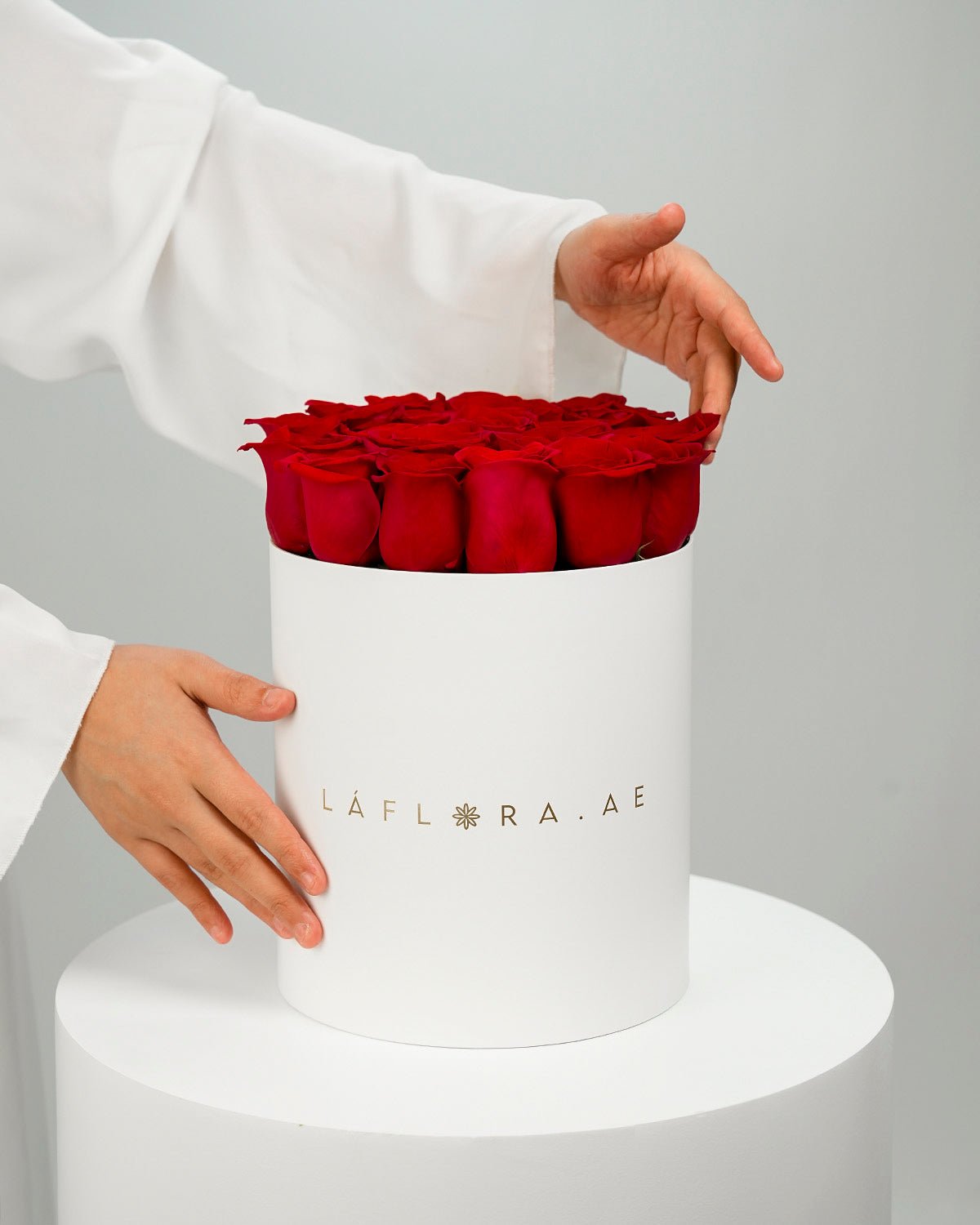 Red Roses Luxury Box - Laflora.ae