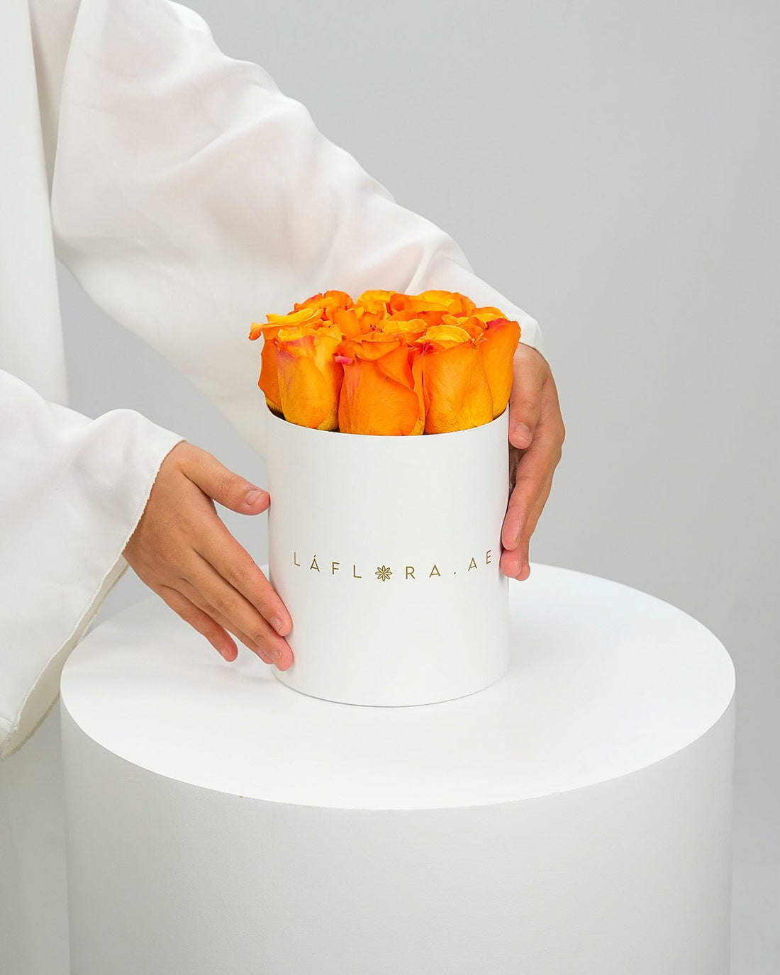 Petite Orange Roses Box - Laflora.ae