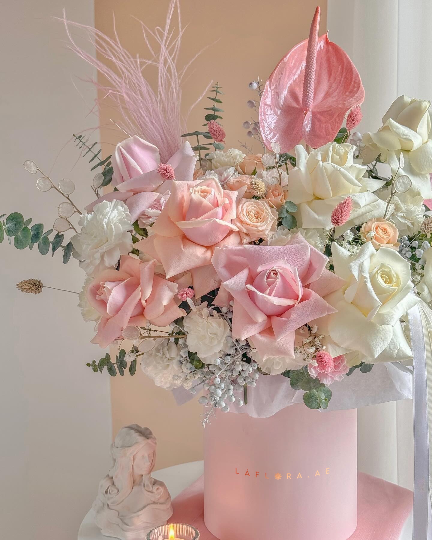 Ethereal Blush Flower Box - Laflora.ae
