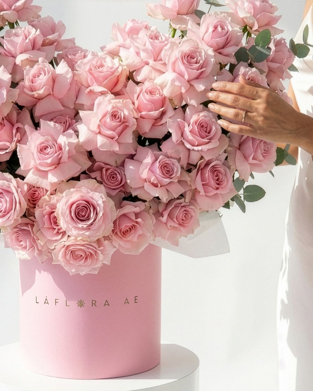 Pink Heart Roses Box