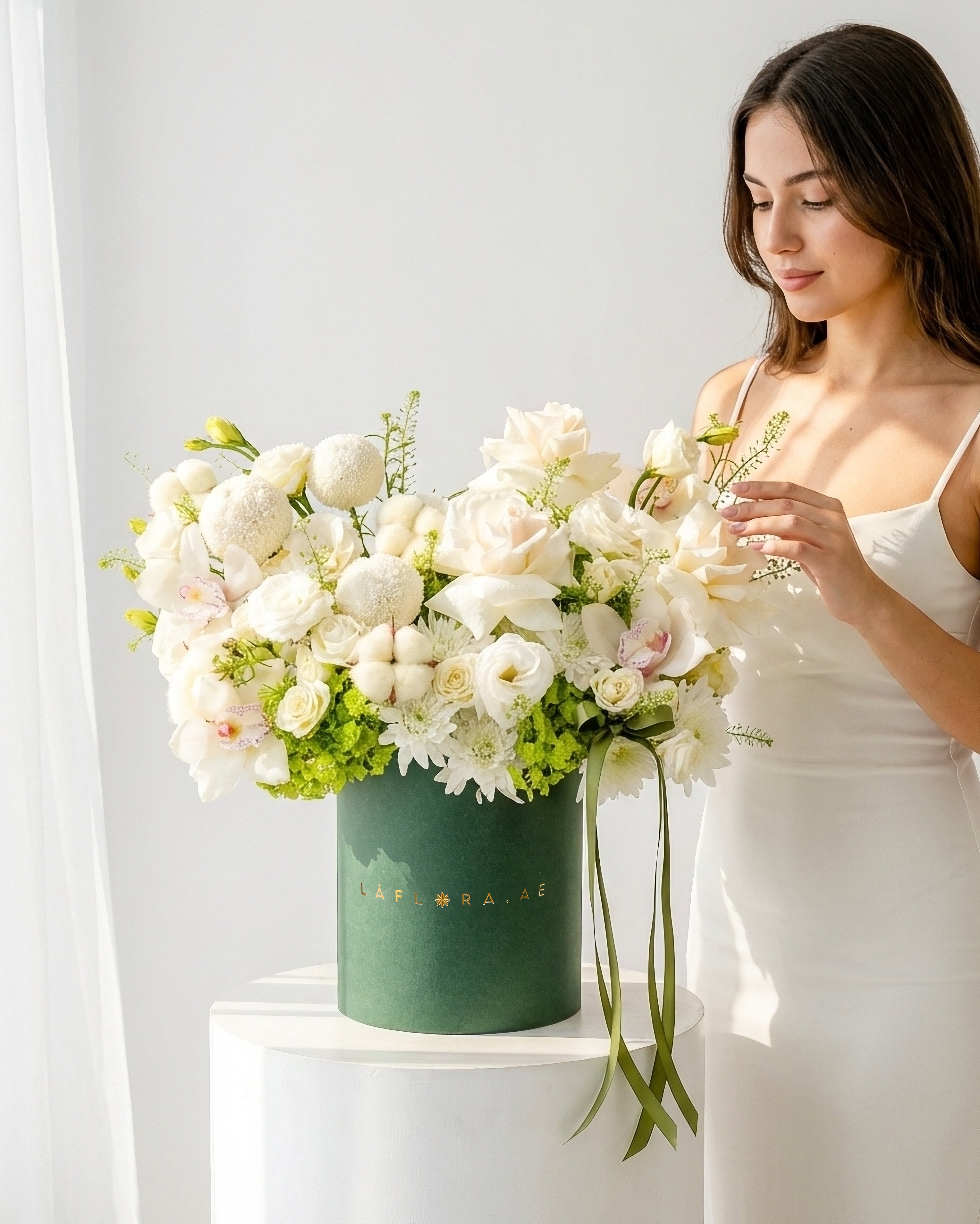 Destiny Blooms Box Flower Box | White Orchid & Rose Flowers | Flower ...