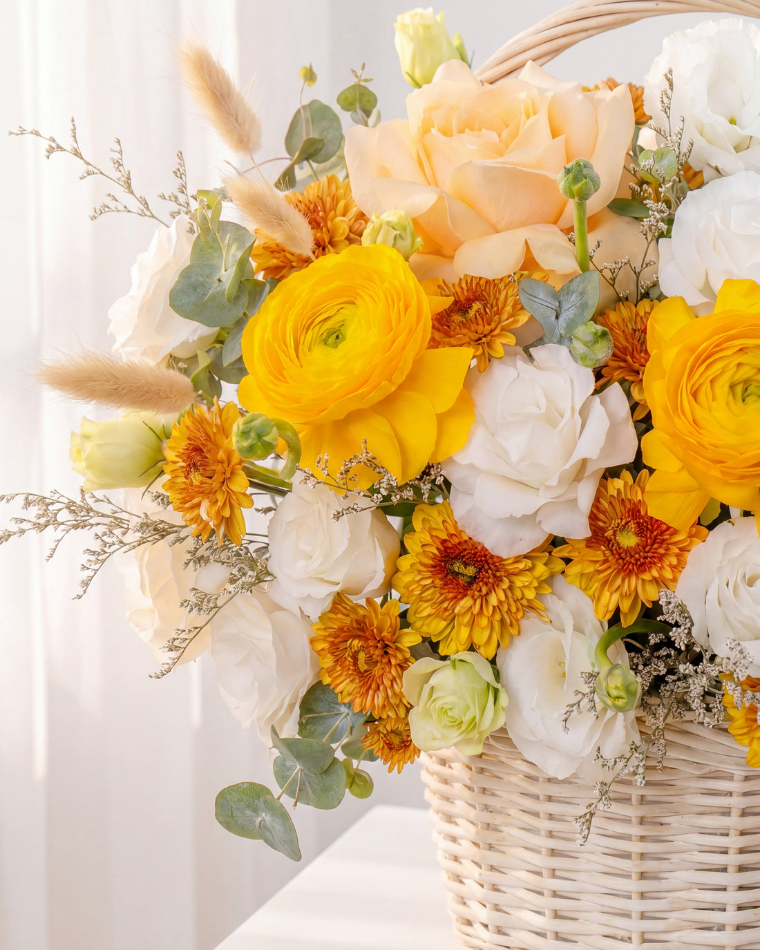 Sunshine Ranunculus Basket