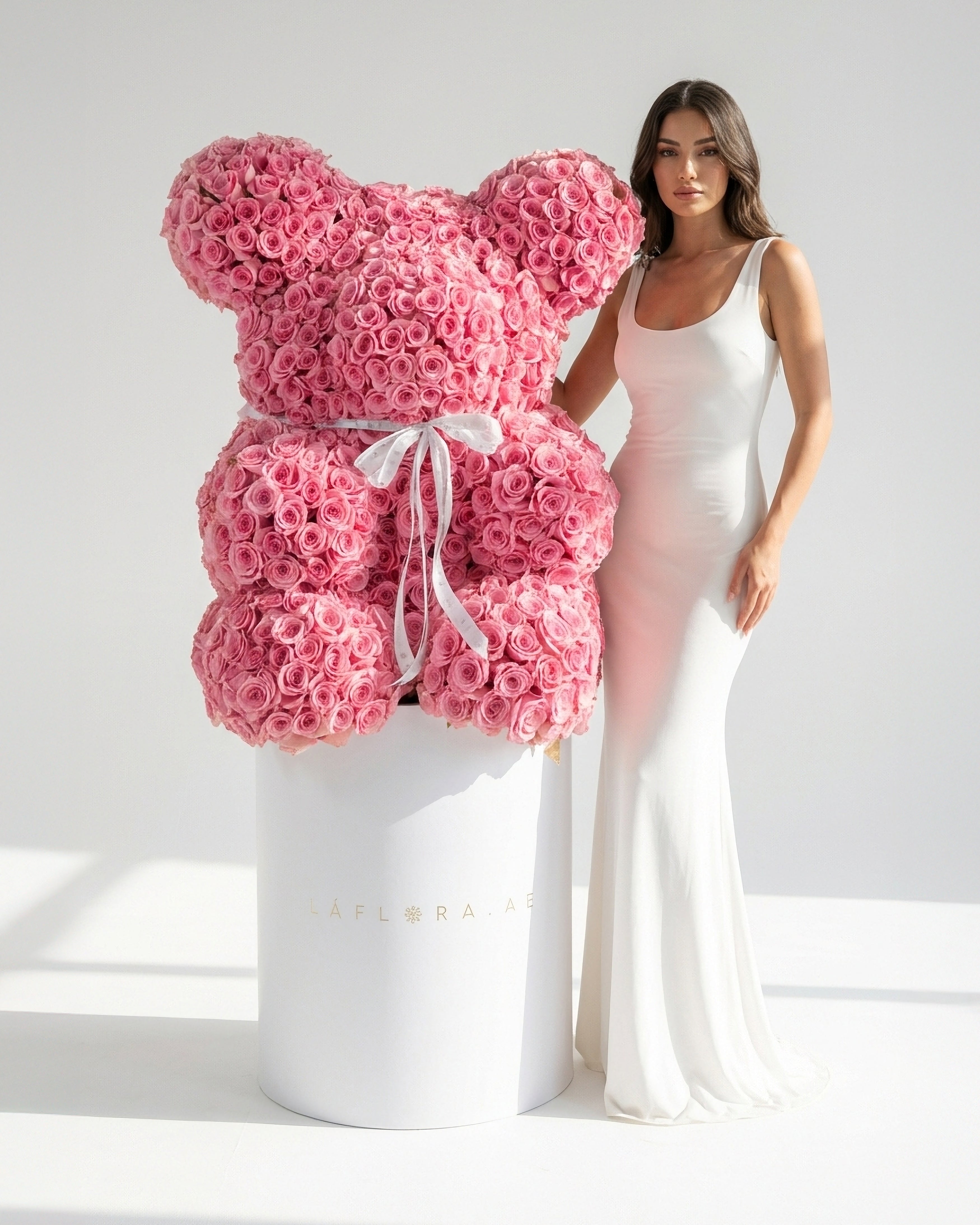 Teddy Light Pink Roses | 1.5m Teddy Rose Arrangement | Roses Delivery Dubai