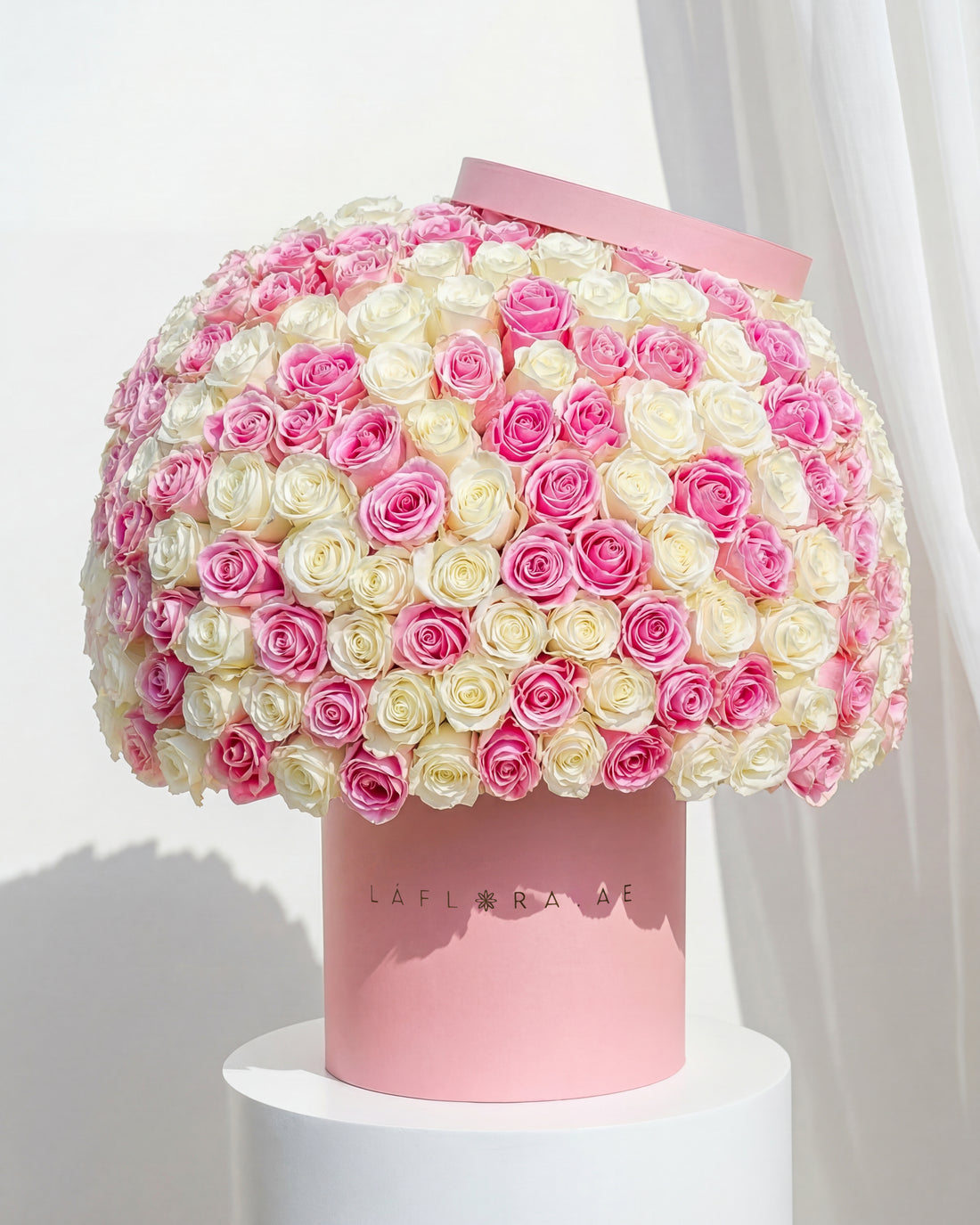 Luxury Pink & White Roses Box